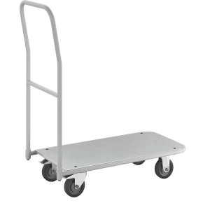 eurokraft pro ESD-Plattformwagen, Ladeflächen-LxB 850 x 430 mm, anschraubbarer Schiebebügel