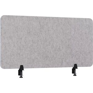 eurokraft basic Akustik-Tischtrennwand, Höhe 600 mm, hellgrau, Breite 1200 mm, ab 10 Stk