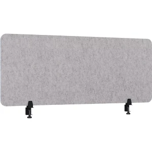 eurokraft basic Akustik-Tischtrennwand, Höhe 600 mm, hellgrau, Breite 1600 mm, ab 10 Stk