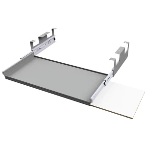 kaiserkraft Prateleira extraível para teclado, para mesa de trabalho com ajuste da altura, cinzento, Prateleira extraível para teclado, para mesa de