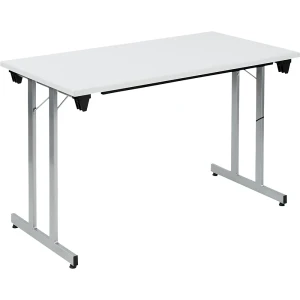 Klapptisch F25, BxT 1200 x 600 mm, Platte lichtgrau, Gestell alusilber kaiserkraft