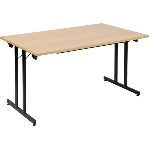 Klapptisch F25, BxT 1400 x 800 mm, Platte Buche-Dekor, Gestell schwarz kaiserkraft