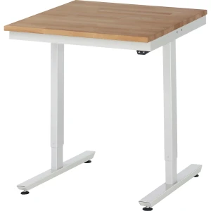 RAU Arbeitstisch, elektrisch höhenverstellbar - Tragkraft 150 kg, Buchenplatte massiv, Höhe 720 - 1120 mm, BxT 750 x 800 mm