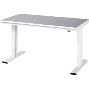 RAU Arbeitstisch, elektrisch höhenverstellbar - Tragkraft 300 kg, Höhe 720 - 1120 mm, Linoleumbelag, BxT 1500 x 800 mm