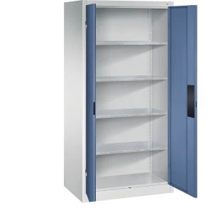 C+P Werkstatt-Schwerlastschrank, Breite 930 mm, Tiefe 600 mm, Tür fernblau