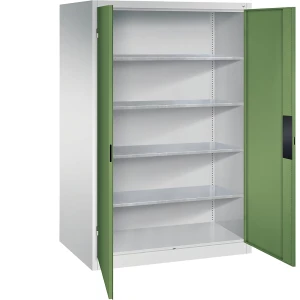 C+P Werkstatt-Schwerlastschrank, Breite 1200 mm, Tiefe 800 mm, Tür resedagrün