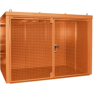 eurokraft pro Gasflaschencontainer, feuerbeständig, für 96 Flaschen mit Ø 230 mm, orange