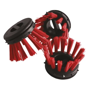 Miltex Rundbürste für Ringgummimatten, Kunststoff, VE 10 Stk, schwarz/rot