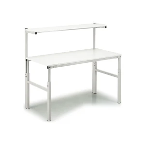 Treston ESD-Arbeitstisch mit Etagenbord, Höhe 650 - 900 mm, BxT 1500 x 700 mm