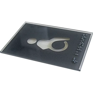 Türschild Piktogramm WC, Braille, HxB 148 x 105 mm, selbstklebend, barrierefrei kaiserkraft