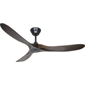 kaiserkraft Ventoinha de teto ECO GENUINO, Ø da pá do rotor 1520 mm, nogueira/preto mate, Ventoinha de teto ECO GENUINO, Ø da pá do rotor 1520 mm,