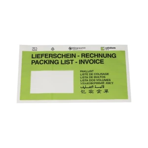ratioform terra Dokumententaschen aus Papier, Aufdruck Lieferschein - Rechnung, VE 1000 Stk, LxB 240 x 131 mm, grün, ab 5 VE