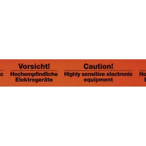 ratioform PVC-Warnklebeband, Aufdruck Vorsicht! Hochempfindliche Elektrogeräte, Bandbreite 75 mm, Palette mit VE 1200 Stk