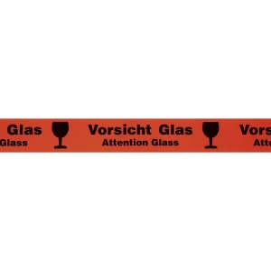 ratioform PP-Warnklebeband, Aufdruck Vorsicht Glas/Attention Glass, VE 36 Stk, Bandbreite 50 mm, ab 10 VE