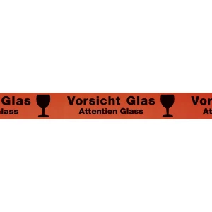 ratioform PVC-Warnklebeband, Aufdruck Vorsicht Glas/Attention Glass, Bandbreite 50 mm, VE 3 Stk, ab 20 VE