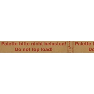 ratioform terra Papier-Warnband, Aufdruck Palette bitte nicht belasten!, VE 6 Stk, braun/rot