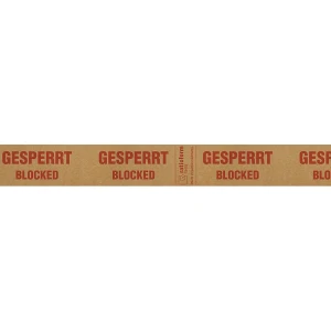 ratioform terra Papier-Warnband, Aufdruck GESPERRT/BLOCKED, VE 6 Stk, braun/rot, ab 100 VE
