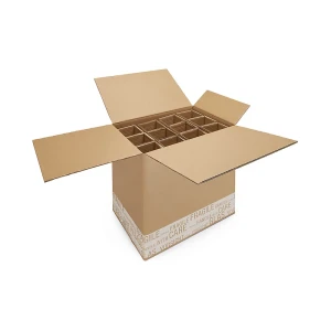 ratioform Flaschenkarton Post/DHL, mit Kartoneinlage, VE 10 Stk, Innenmaße 409 x 300 x 383 mm, für 12 Flaschen