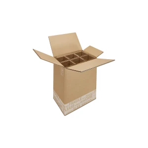 ratioform Flaschenkarton Post/DHL, mit Kartoneinlage, VE 10 Stk, Innenmaße 305 x 210 x 383 mm, für 6 Flaschen, ab 10 VE
