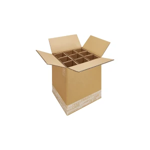 ratioform Flaschenkarton Post/DHL, mit Kartoneinlage, VE 10 Stk, Innenmaße 320 x 305 x 369 mm, für 9 Flaschen, ab 5 VE