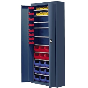 mauser Magazinschrank mit Sichtlagerkästen, HxBxT 1740 x 680 x 280 mm, 48 Kästen, einfarbig, brillantblau