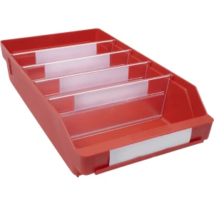 STEMO Caixa para estante em polipropileno muito resistente , vermelho, CxLxA 400 x 240 x 95 mm, UE 15 unid., Caixa para estante em polipropileno muito