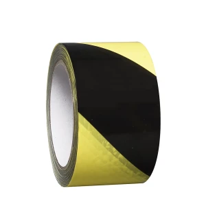 Moravia Bodenmarkierungsband aus Vinyl, zweifarbig, Breite 75 mm, gelb / schwarz, VE 16 Rollen