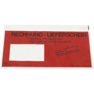 ratioform Dokumententaschen, blickdicht, Aufdruck Lieferschein - Rechnung, VE 250 Stk, LxB 240 x 140 mm