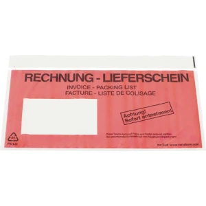 ratioform Dokumententaschen Premium light, mit Fenster, Aufdruck Lieferschein - Rechnung, VE 250 Stk, DIN lang, Anklebeverschluss, ab 5 VE