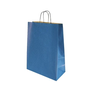 ratioform Papiertragetasche Toptwist, farbig, blau, LxBxH 320 x 140 x 420 mm, VE 150 Stk