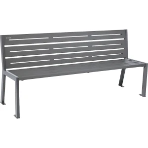 PROCITY Stahlparkbank SILAOS®, Länge 1800 mm, anthrazitgrau, mit Rückenlehne