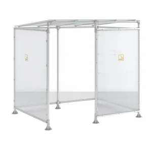 PROCITY Raucherunterstand ECO, mit Verkleidung, Breite 2506 mm, silber