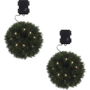 kaiserkraft Bolas de pinheiro grandes com 35 LEDs, 2 unid., com função de temporizador, Ø 20 cm, Bolas de pinheiro grandes com 35 LEDs, 2 unid., com
