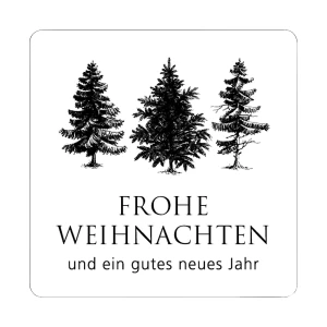 ratioform Geschenketiketten, Frohe Weihnachten, Tannenbäume, VE 500 Stk, LxB 35 x 35 mm, ab 5 VE