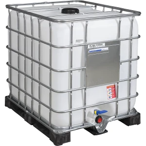 kaiserkraft Depósito IBC RECOBULK, volume 1000 l, sobre palete de PE, abertura DN 150 mm/saída DN 50 mm, Depósito IBC RECOBULK, volume 1000 l, sobre