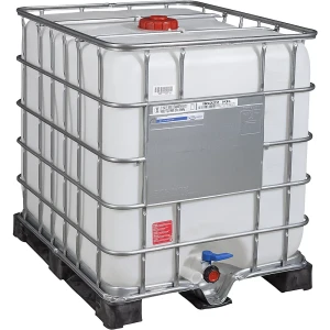 kaiserkraft Depósito IBC RECOBULK, homologação UN, volume 1000 l, sobre palete de PE, abertura DN 150 mm/saída DN 50 mm, Depósito IBC RECOBULK,