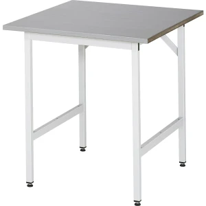 RAU Arbeitstisch, höhenverstellbar, Gestell 30 x 30 mm, Edelstahlplatte, BxT 750 x 800 mm