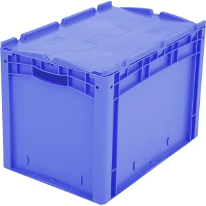 BITO Recipiente empilhável em formato Euro XL , com tampa articulada de 2 peças fixada por dobradiças, CxLxA 600 x 400 x 438 mm, Recipiente empilhável