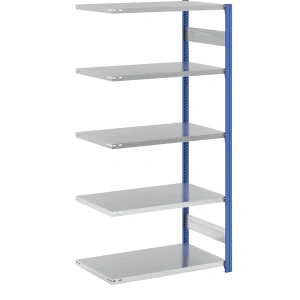 eurokraft pro Steckregal, Bauart leicht, einseitig, HxBxT 2000 x 1000 x 600 mm, blau/grau, Anbauregal