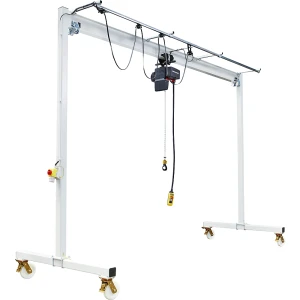 Vetter Stahl-Portalkran PA, Elektrokettenzug und Handschiebefahrwerk, Tragfähigkeit 1000 kg, lichte Breite 4000 mm