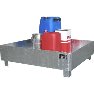 eurokraft pro Stahl-Auffangwanne, LxBxH 1200 x 1200 x 415 mm, Auffangvolumen 415 l