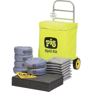 PIG Kit de emergência em trolley , versão universal, absorve 58,3 l, Kit de emergência em trolley, versão universal, absorve 58,3 l. Absorve óleos,