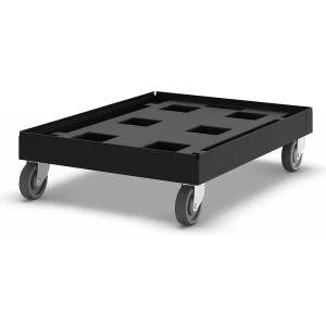 eurokraft basic Transportroller, schwarz, aus Recycling-Material, 500 kg Tragkraft