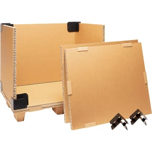 ratioform Transportbox mit Kufen, modular, braun, Innen-LxBxH 734 x 534 x 606 mm