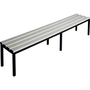 Wolf Banco de vestiário, de um lado , ripas em PVC, cinzento claro, comprimento 2000 mm, Banco de vestiário, de um lado, ripas em PVC, cinzento claro,