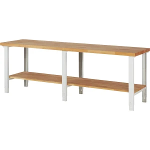 eurokraft pro Werkbank, Baukastensystem Serie 7000, 1 Ablageboden, BxT 2500 x 700 mm
