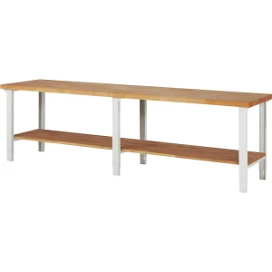 eurokraft pro Werkbank, Baukastensystem Serie 7000, 1 Ablageboden, BxT 3000 x 700 mm