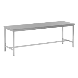 eurokraft basic Edelstahl-Arbeitstisch, 1 Mittelstrebe, Breite 2400 mm