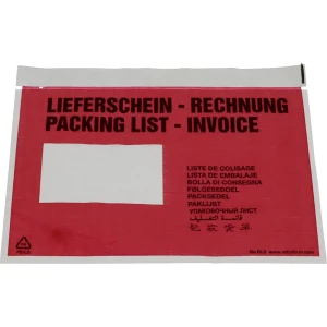 ratioform Bolsas para documentos recicladas , PREMIUM LIGHT, Packing List / Invoice, embalagem de 250 unid., CxL 240 x 185 mm, Bolsas para documentos