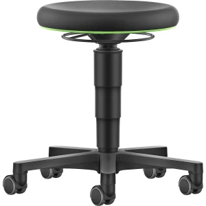 bimos Banco Allround , com rodas, skintec, anel em verde, Banco Allround, com rodas, skintec, anel em verde. Regulação da altura por mola de pressão
